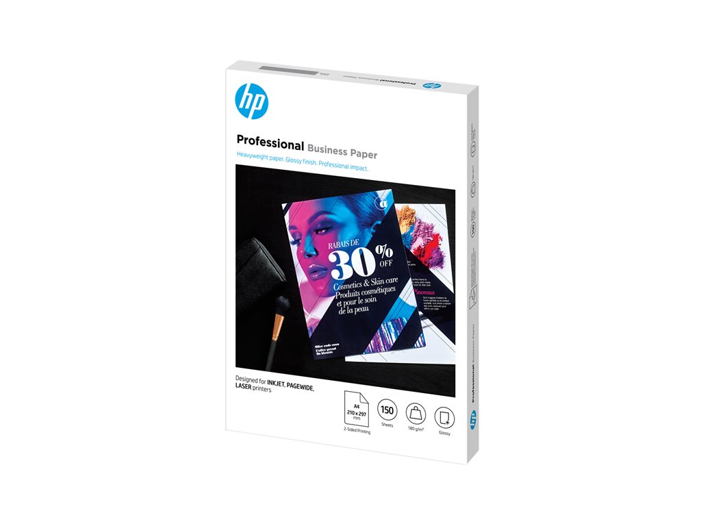 HP Professional Glossy Paper - Glänzend - A4 (210 x 297 mm) - 180 g / m² - 150 Blatt Fotopapier - für Deskjet 15XX, Ink Advantage 27XX, Officejet 80XX, 9012, Photosmart B110